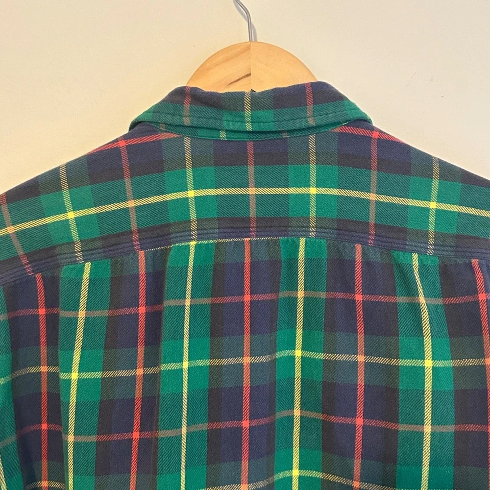 Polo Country Ralph Lauren Plaid Flannel Shirt Mens XL Outdoor Preppy Loop Collar